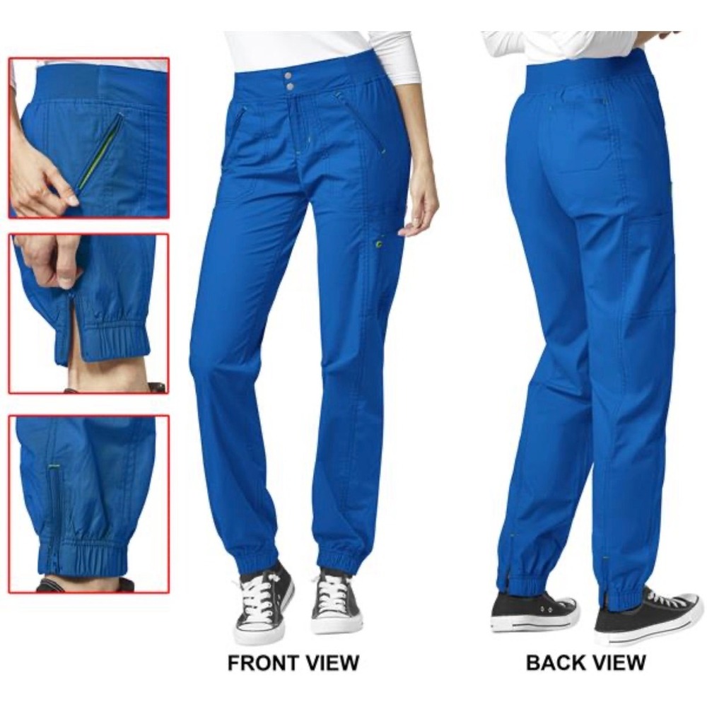 WonderFlex Jogger Scrub Pants Electric Blue Womens NWT Size Large